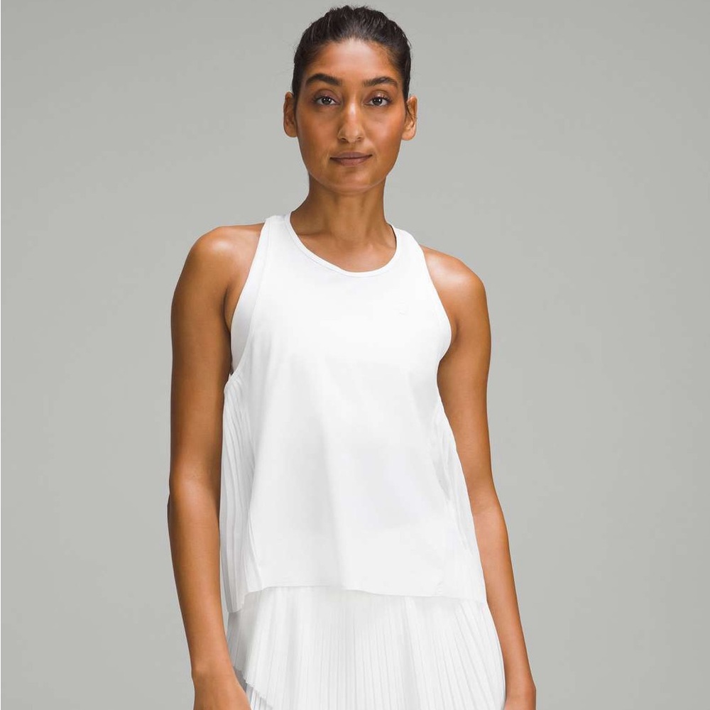 Lululemon Side Pleats Tennis Tank Top White